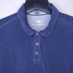 Tommy Bahama Polo Shirt Mens Large Navy Blue